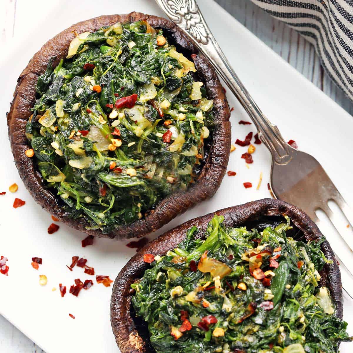 Spinach-Stuffed Portobello Mushrooms