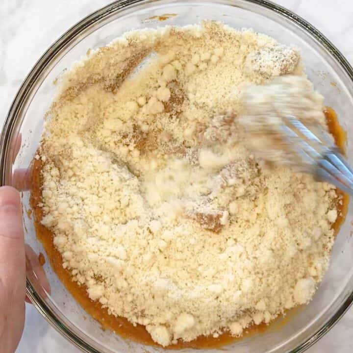 Adding the almond flour.