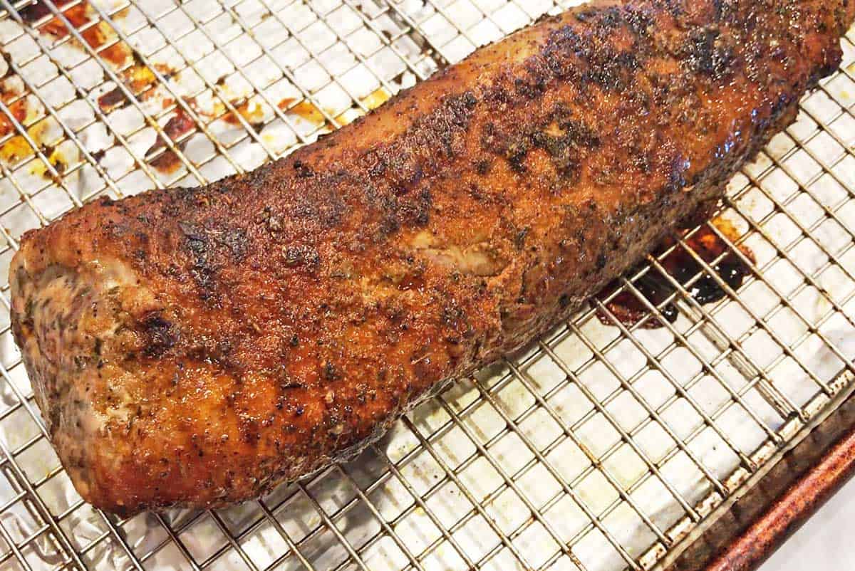 The pork tenderloin is ready.