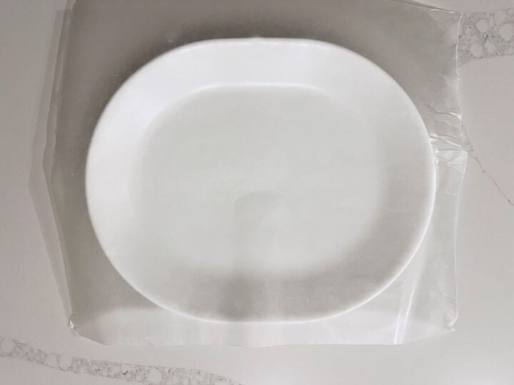 A plate lined with wax paper.