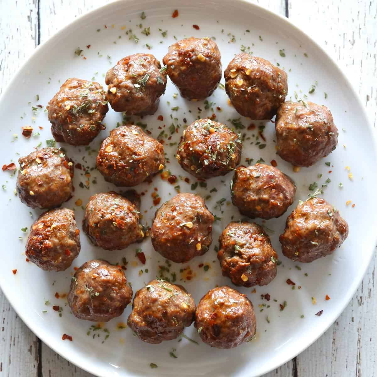 Keto meatballs without glaze.