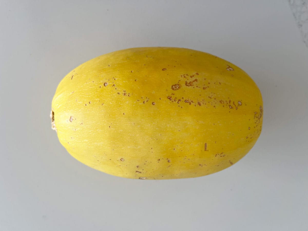 The ingredients needed to microwave spaghetti squash.