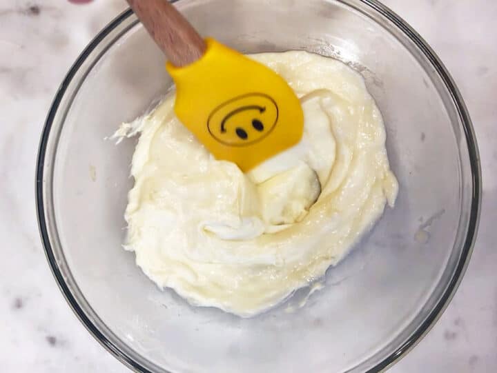 Melted mozzarella and cream cheese.