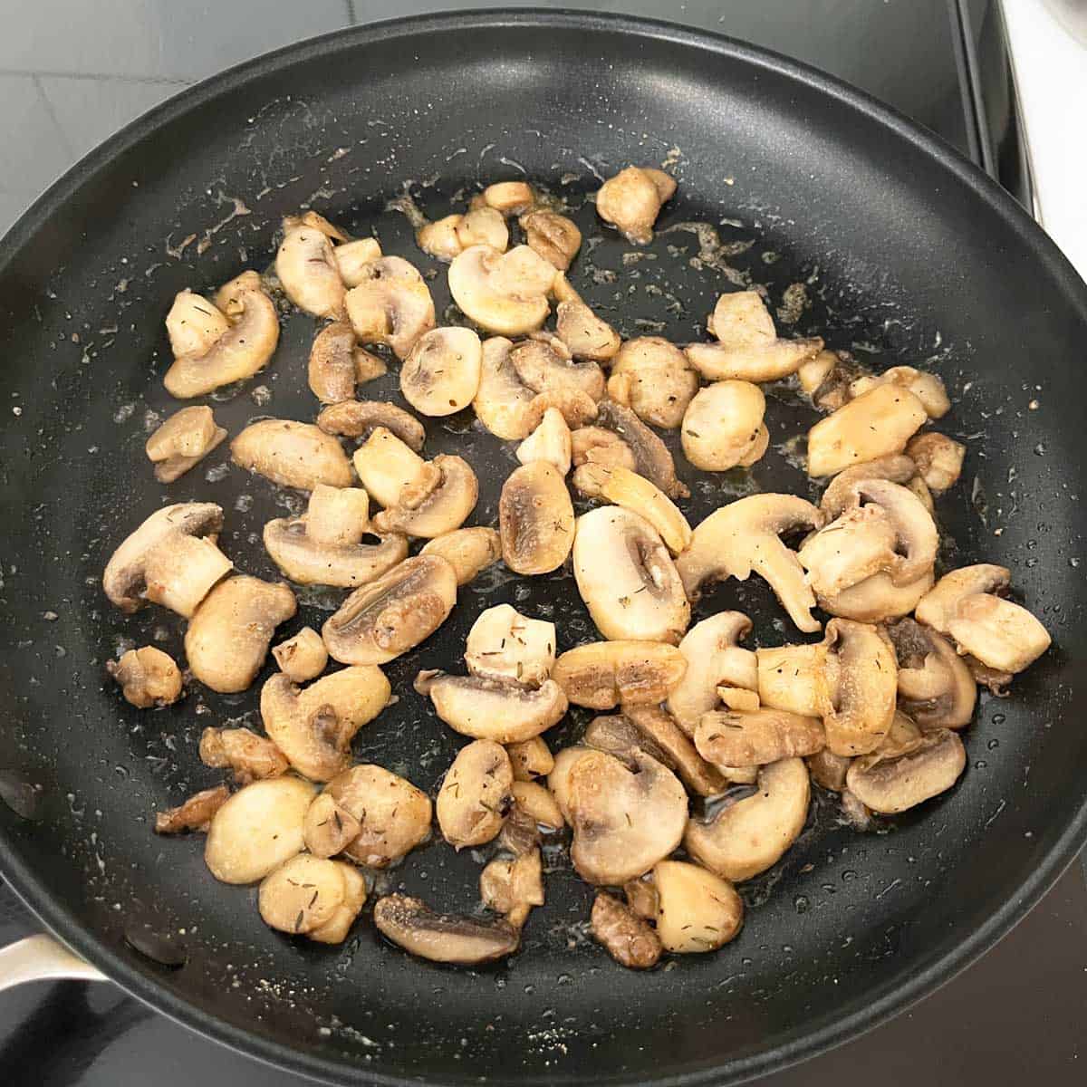 The liquid the mushrooms released was absorbed.