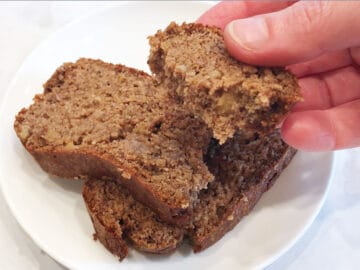 Showing off the bread's moist texture.