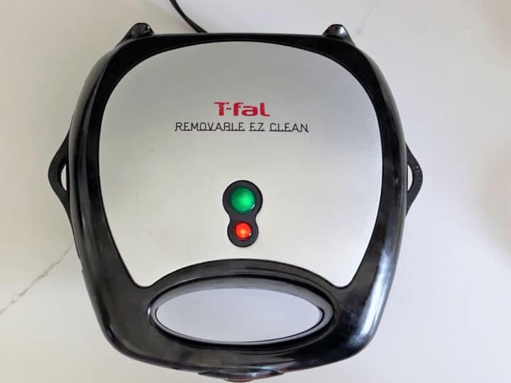 Preheating the waffle iron.