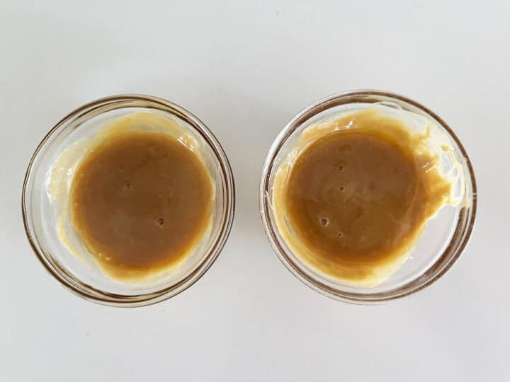 Two small bowls with glaze for the tenderloin.
