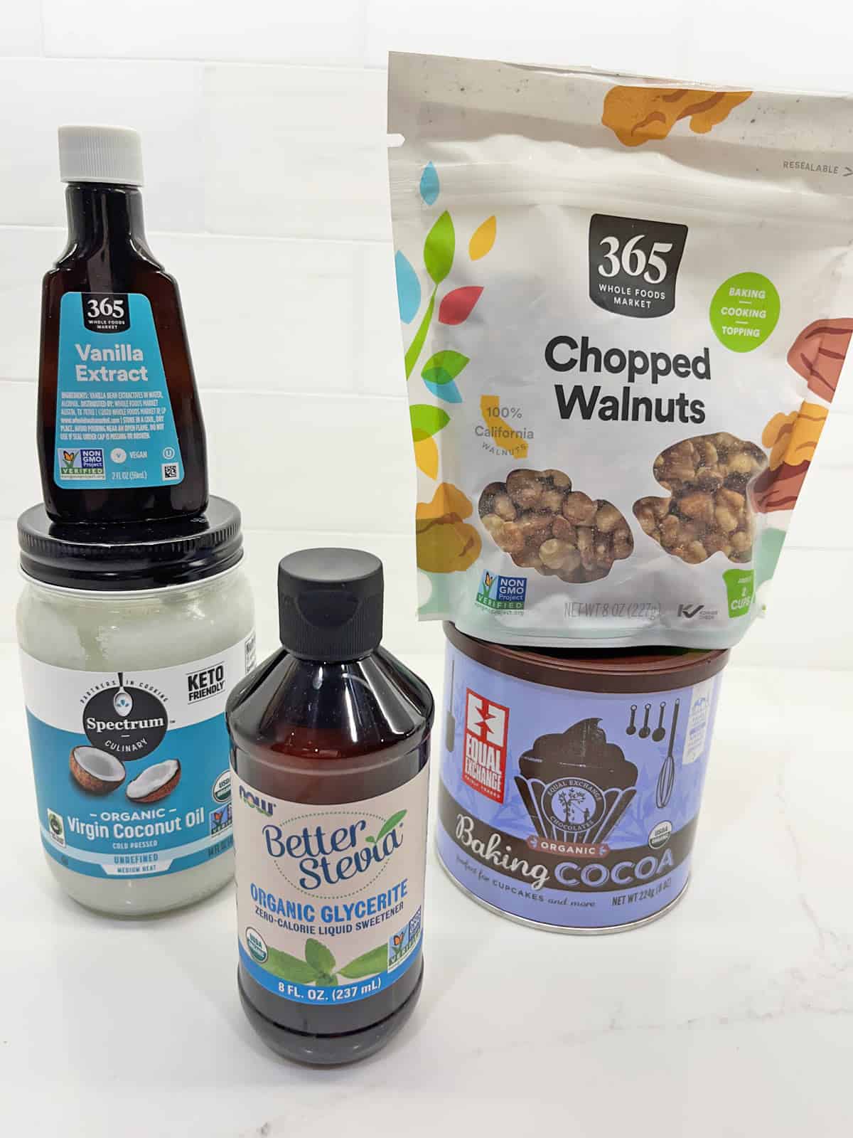 The ingredients needed to make keto chocolate.