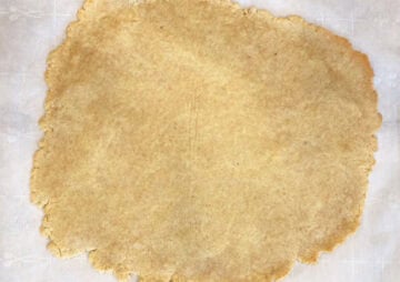 A baked almond flour crust.