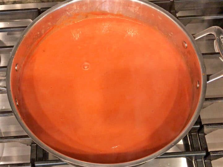 Heavy cream was added to the soup.