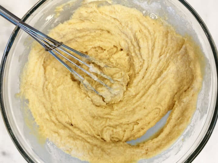 Mixing in the coconut flour.