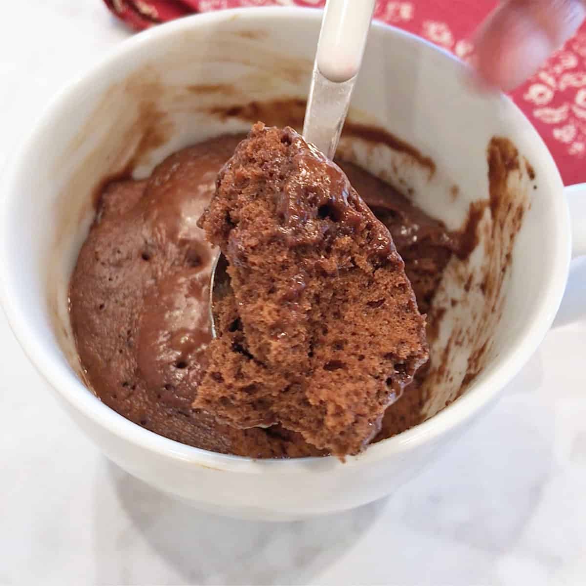 Showing off the fluffy cake's crumb.