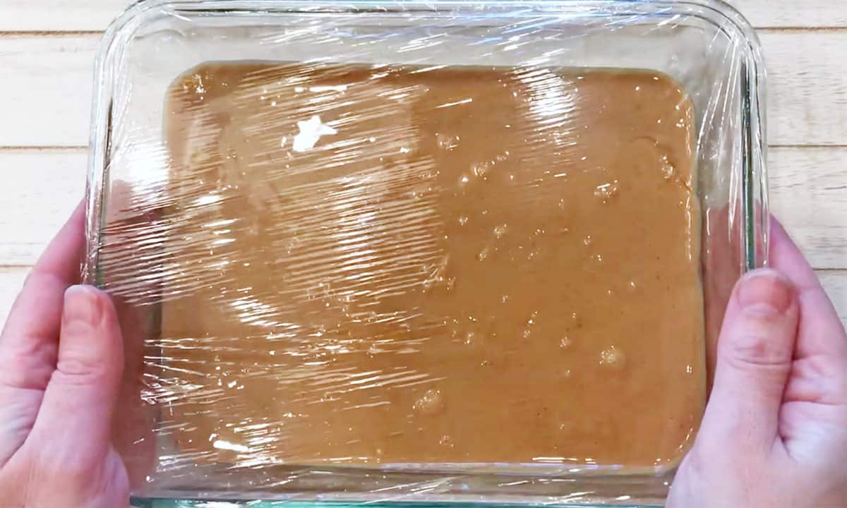 The pan was wrapped in cling wrap.