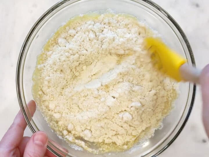 Adding almond flour.