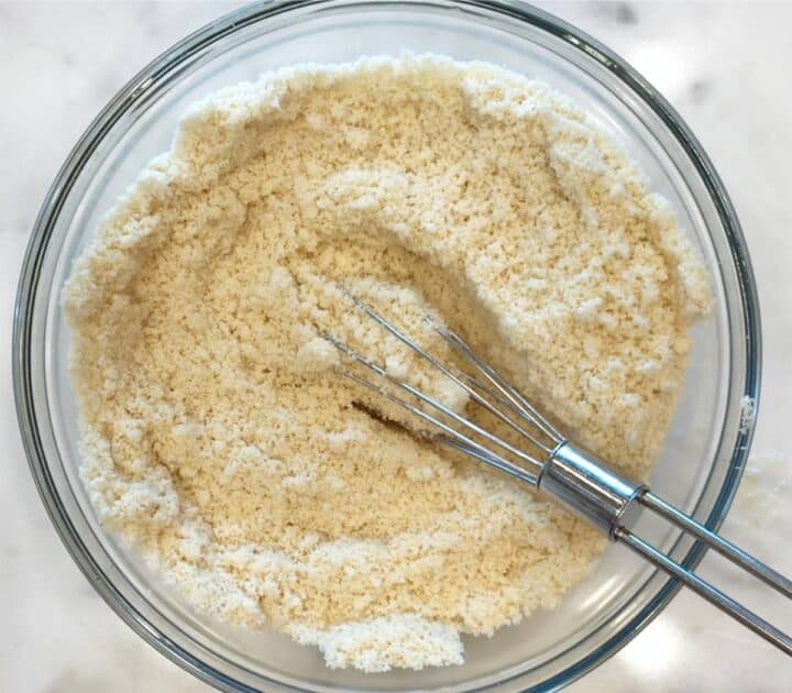 Almond flour mixed with parmesan and spices.