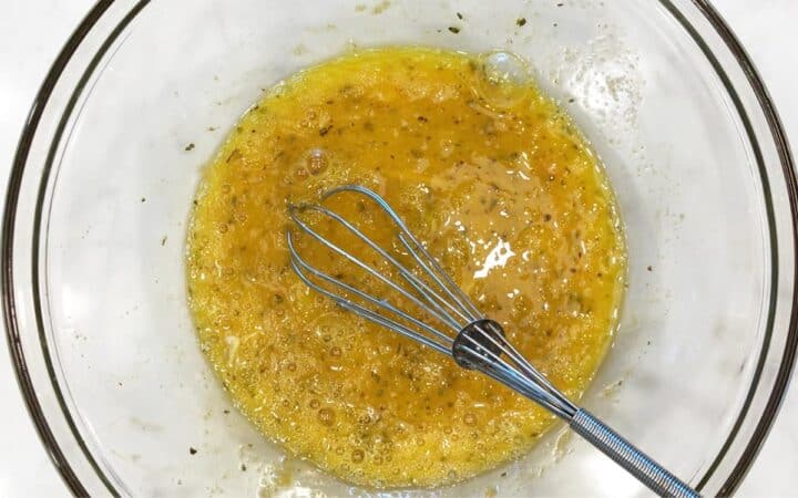 Egg and spice mixture in a bowl.