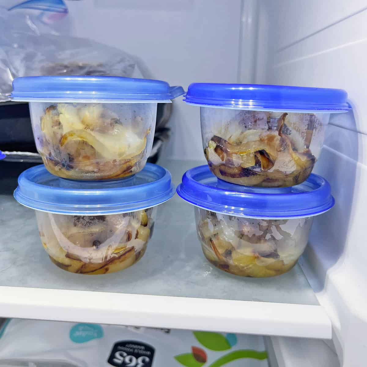 Sauteed onions leftovers in the freezer.