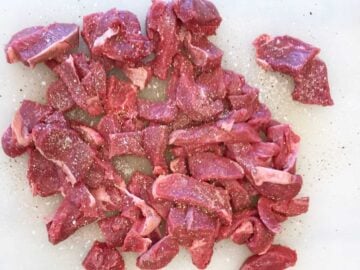 The beef was seasoned with salt and pepper.