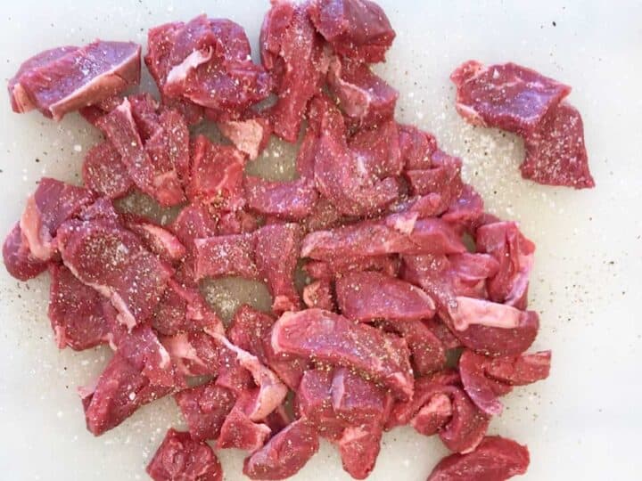 The beef was seasoned with salt and pepper.