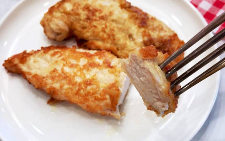 Showing off the juicy inside of the tenders.