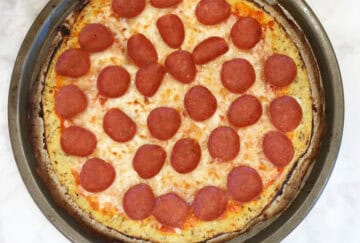 The pizza is ready.