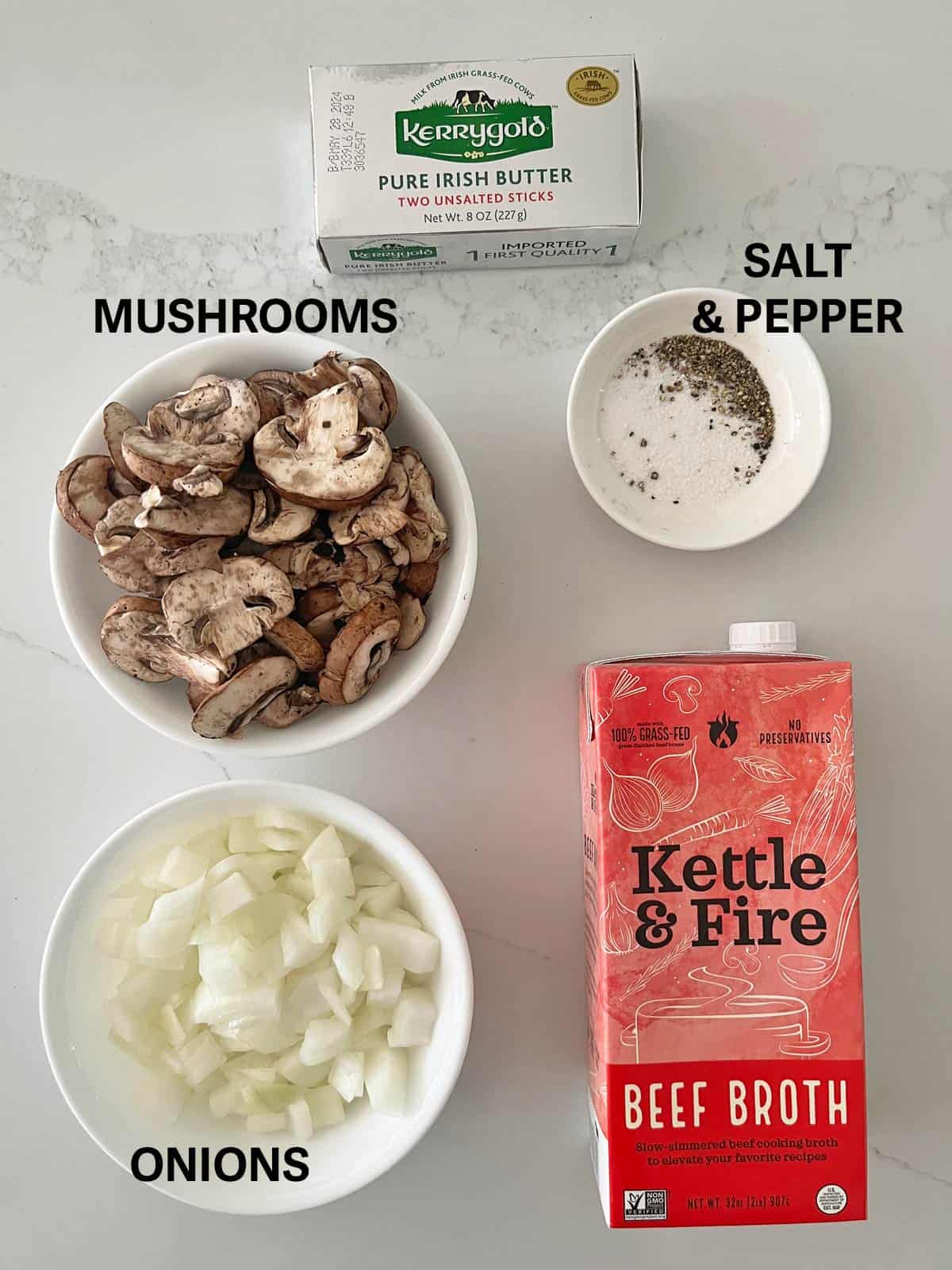 The ingredients needed to make the sauce for beef tongue.