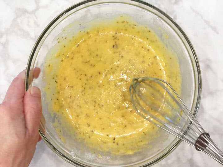 The coconut flour was added to the batter.