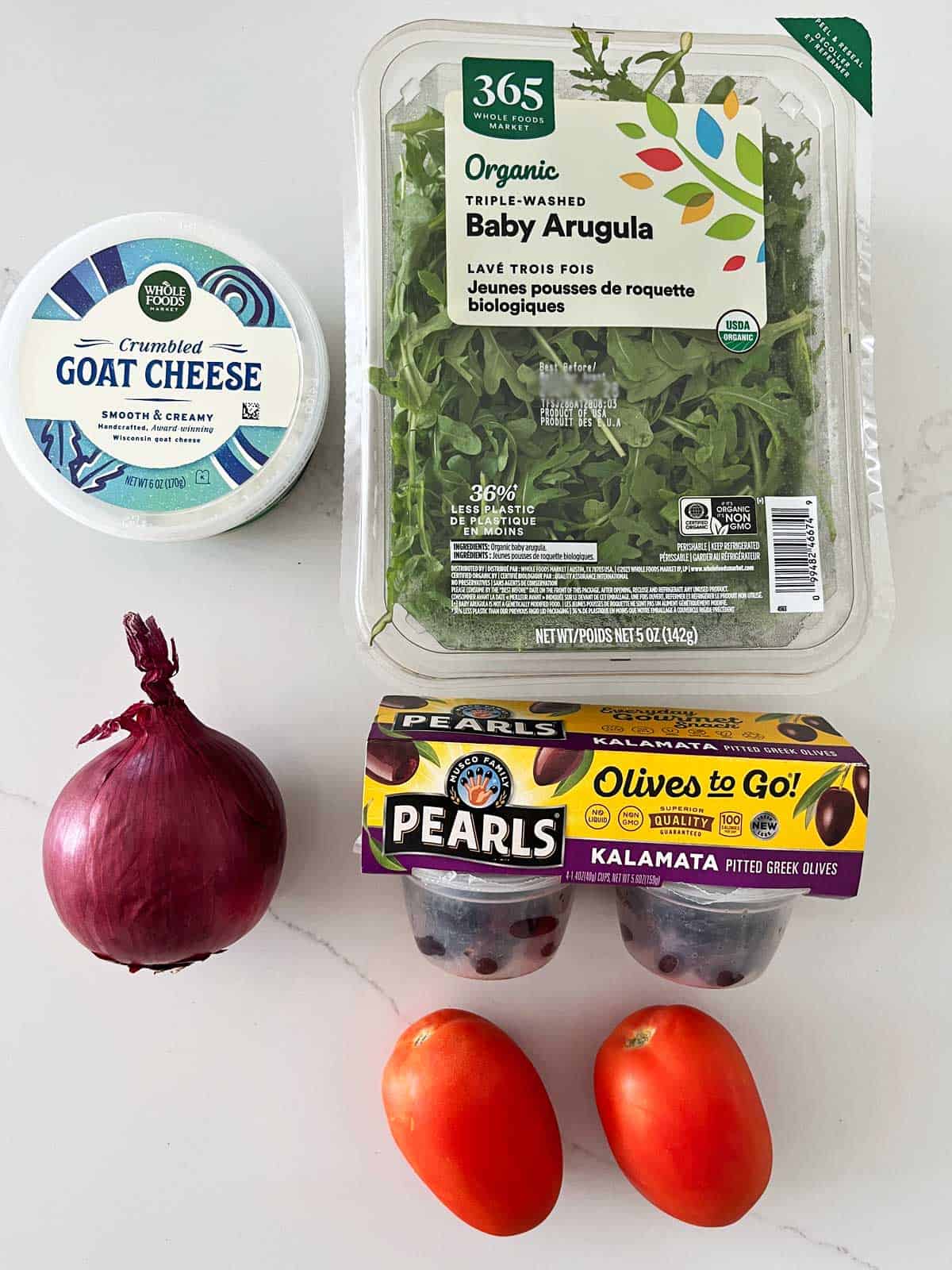 The ingredients needed for steak salad.