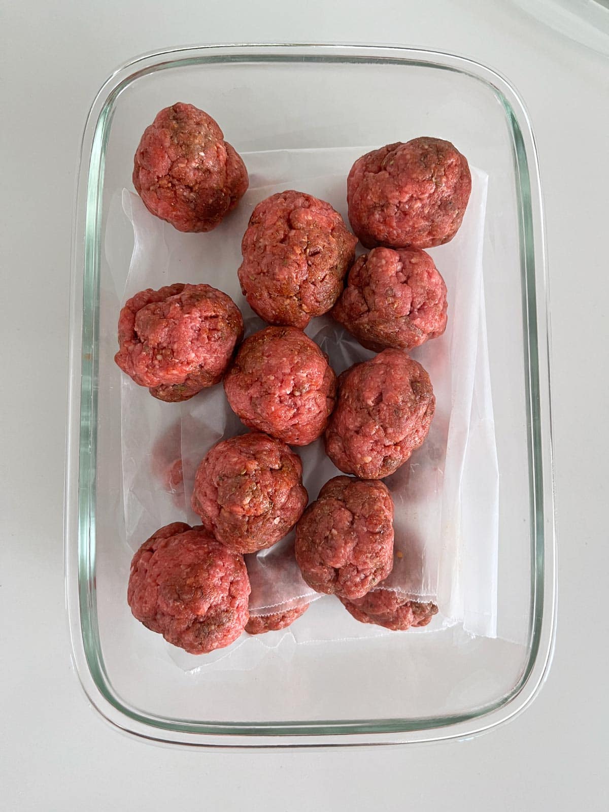 The meatballs were shaped ahead of time.