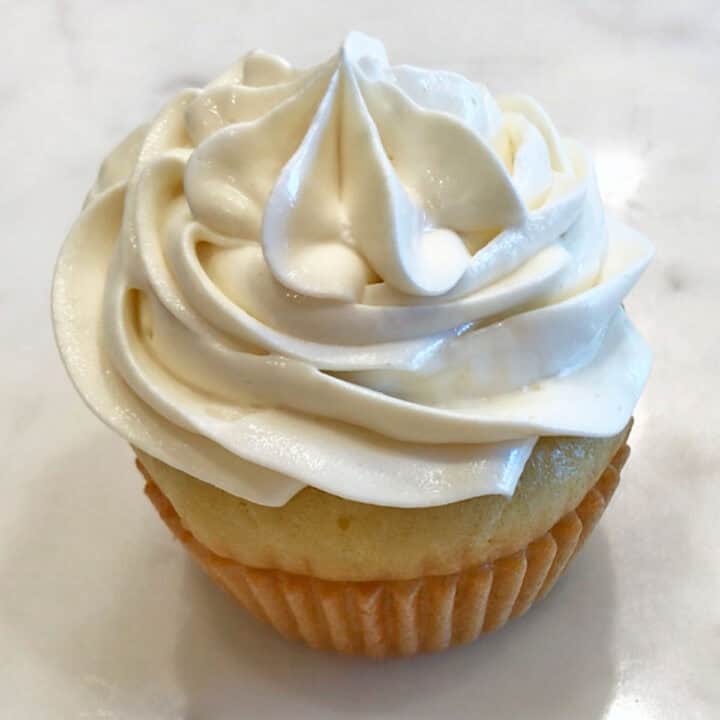 The frosting was used to top a cupcake.