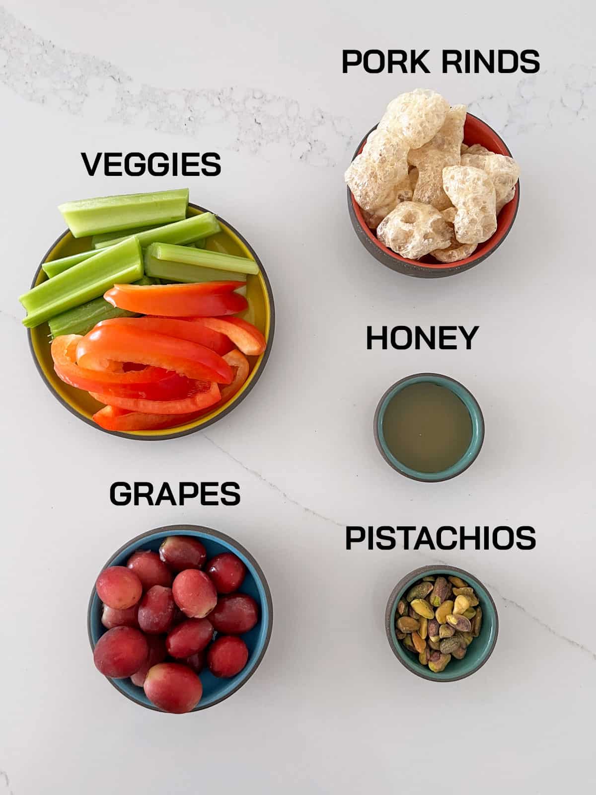 Baked brie accompaniments.