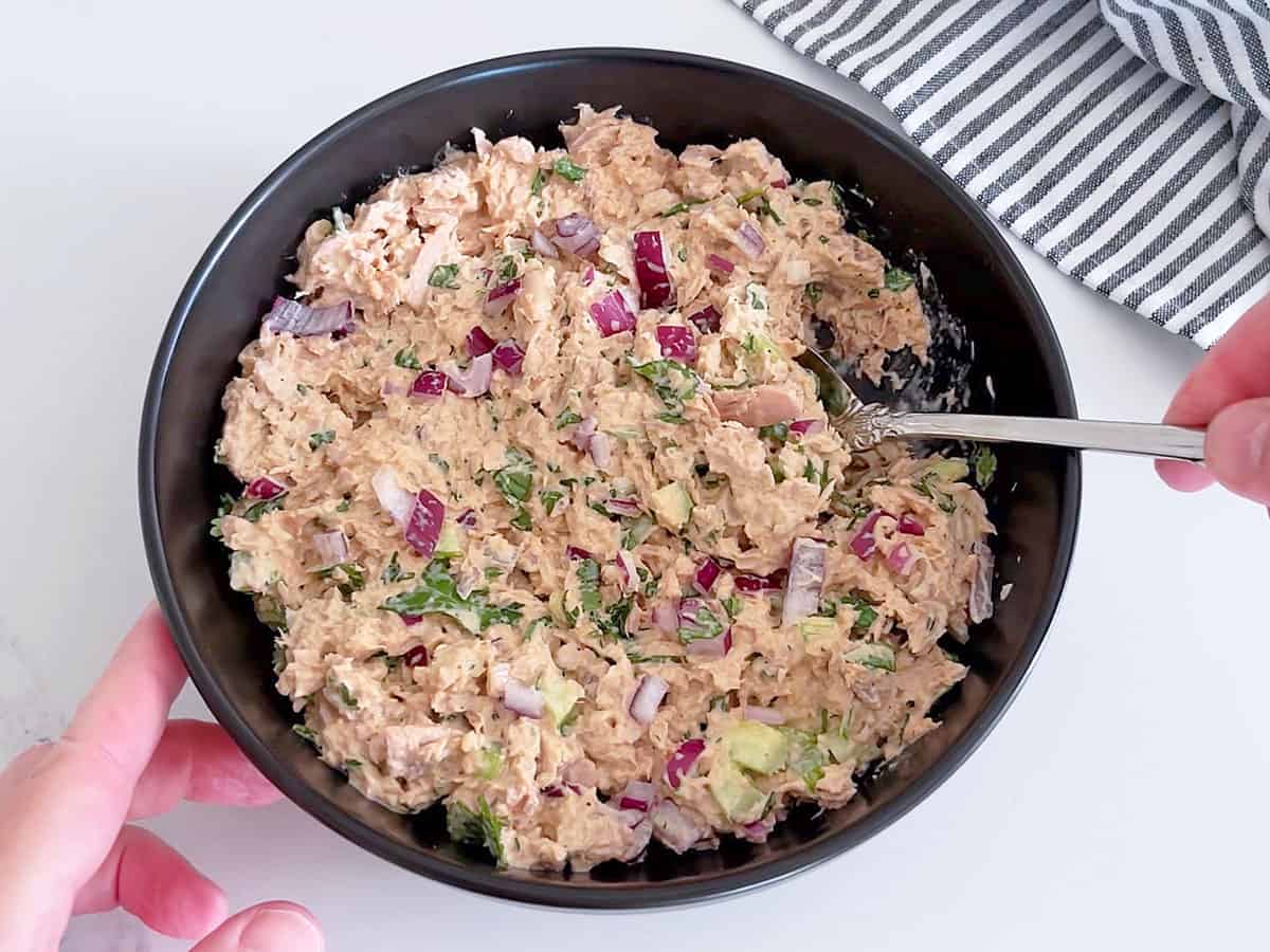 The salad is served.