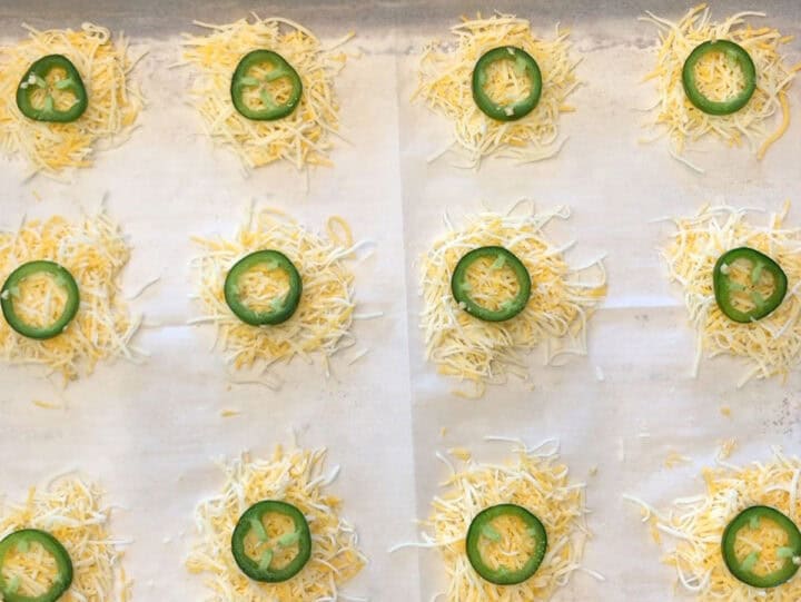 The cheese mounds were topped with sliced jalapenos.