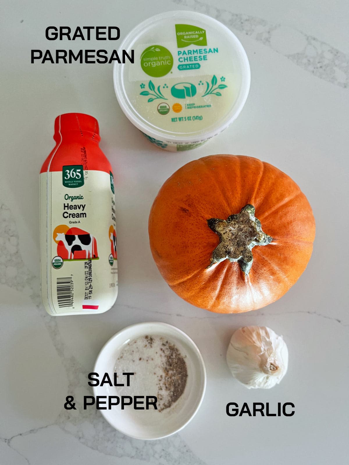 The ingredients needed for mashed pumpkin.