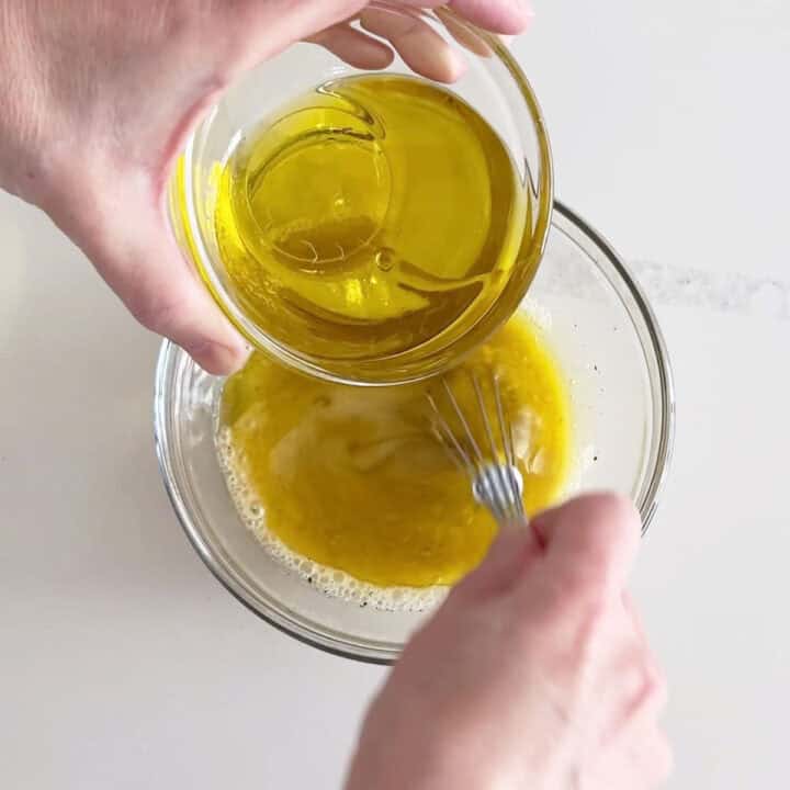 Adding the olive oil.