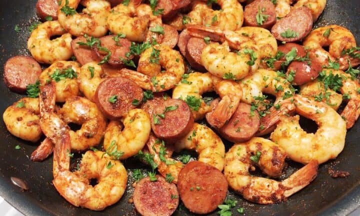 The dish is ready in the skillet.