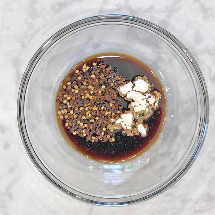 The sauce ingredients in a bowl.