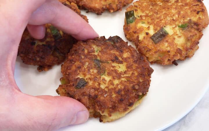 The fritters are served.