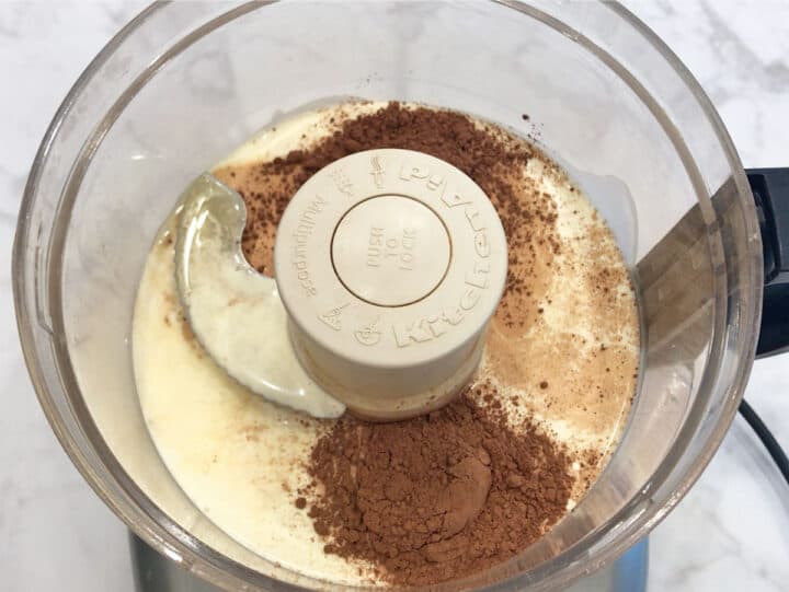 The ingredients were added to the food processor.