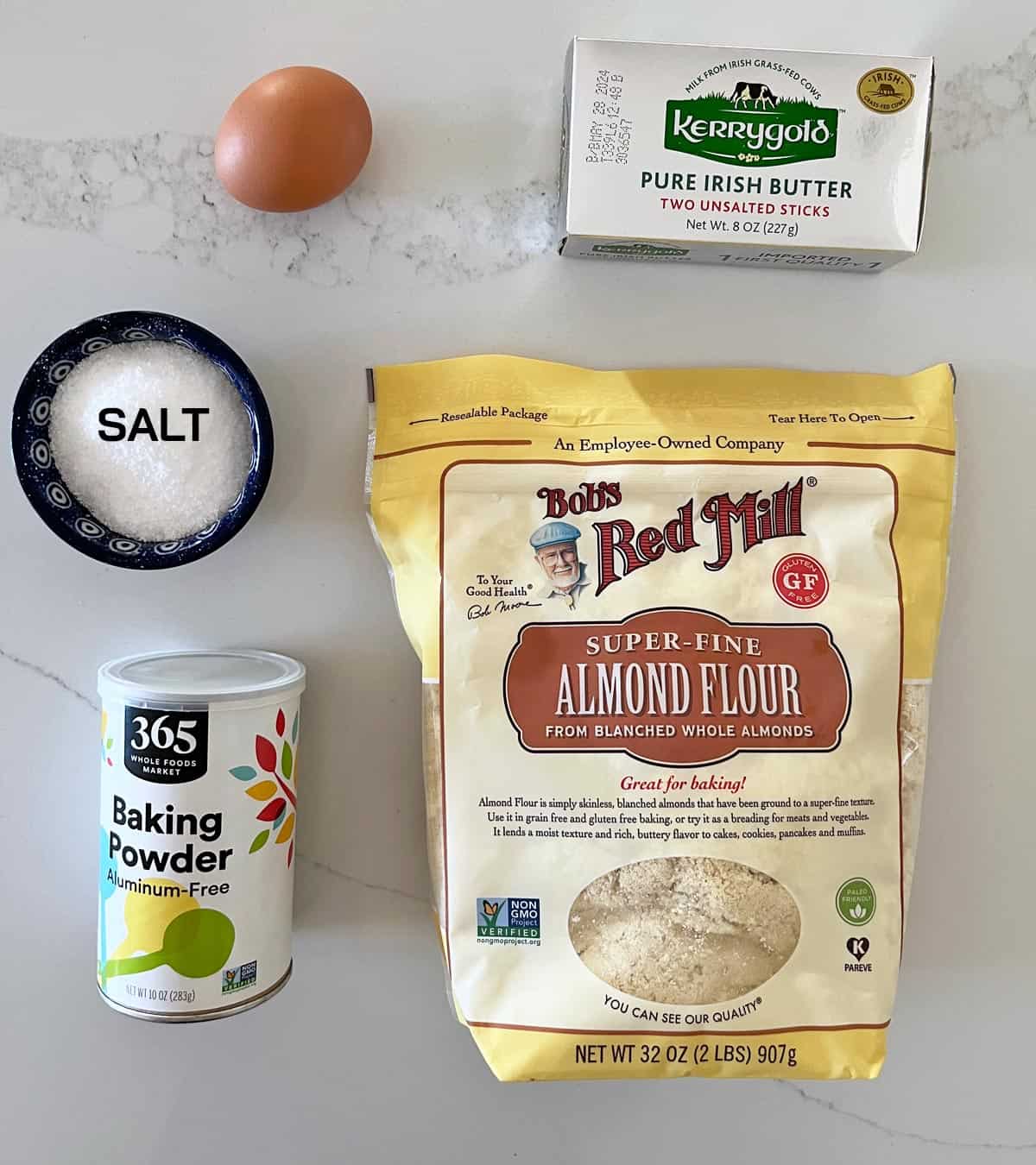 The ingredients needed for to make a keto English muffin.