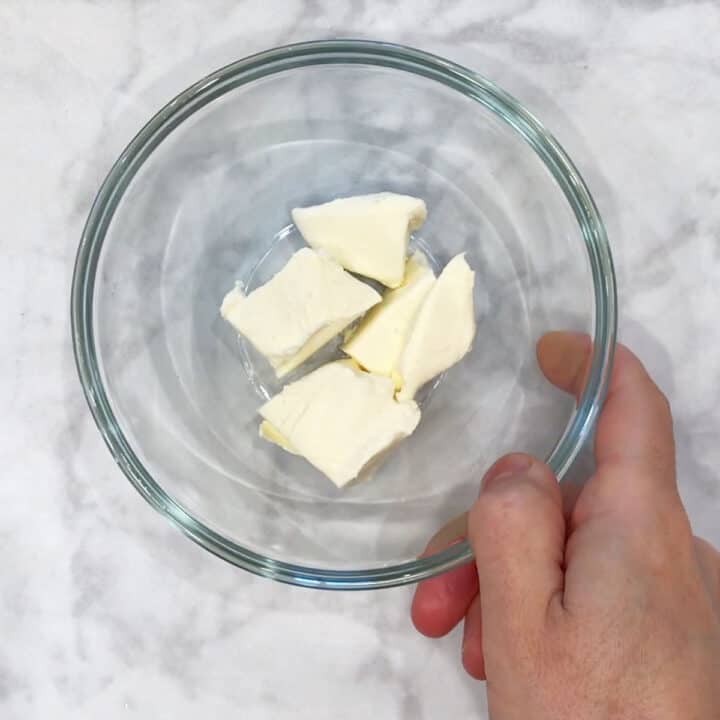 Softening the cream cheese.