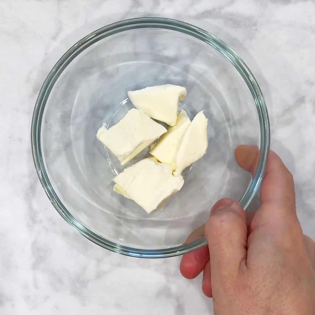 Softening the cream cheese.