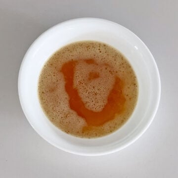 Brown butter in a bowl.