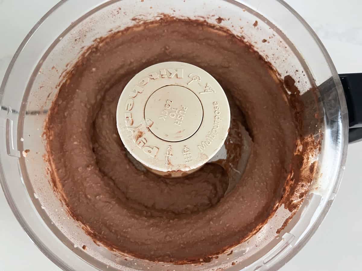 The mousse in the food processor after 30 seconds of blending.