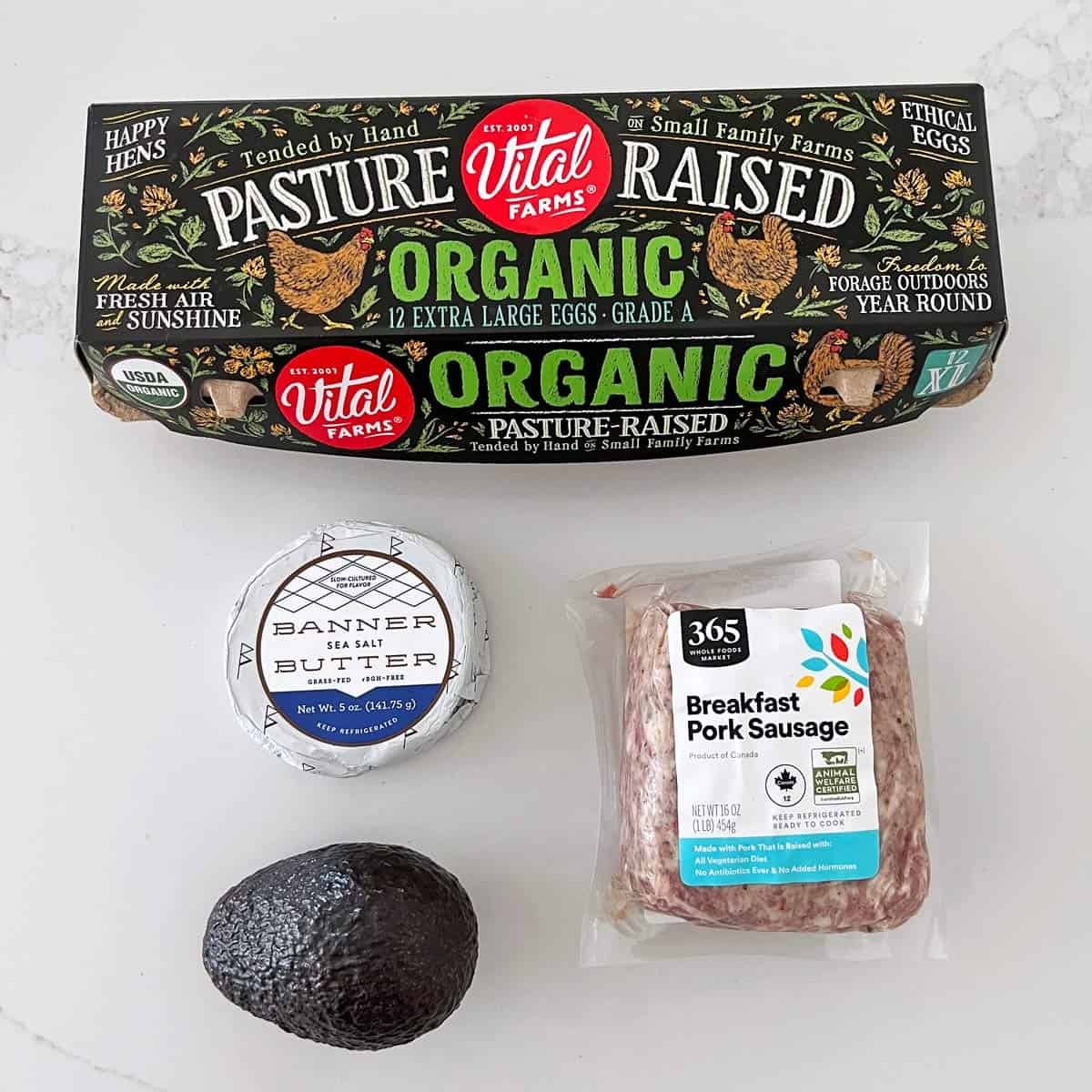 The ingredients needed to make a high-protein breakfast bowl.