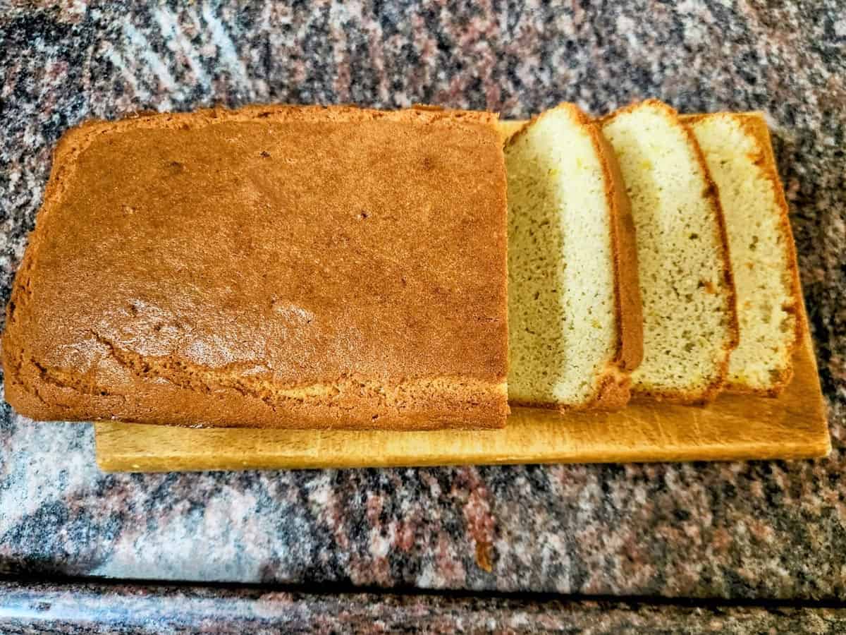 A keto pound cake made by Vered's Dad.