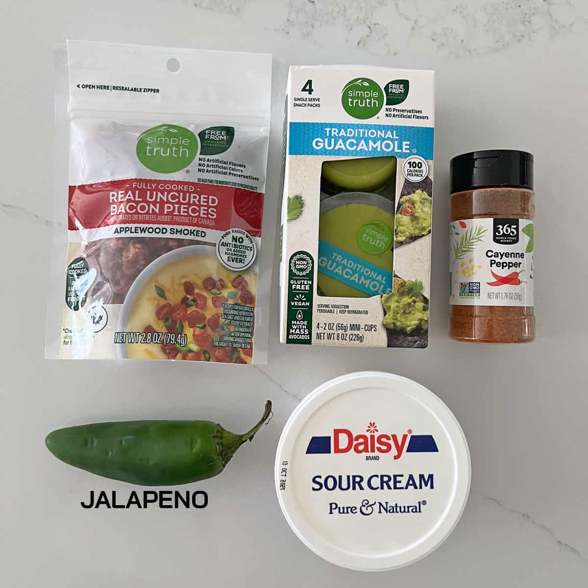 The ingredients needed for deviled eggs variations.