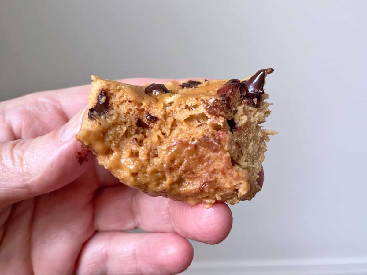 PB2 peanut butter mug cake's gooey texture.