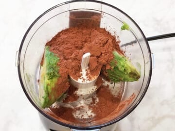 The mousse ingredients were added to the food processor.