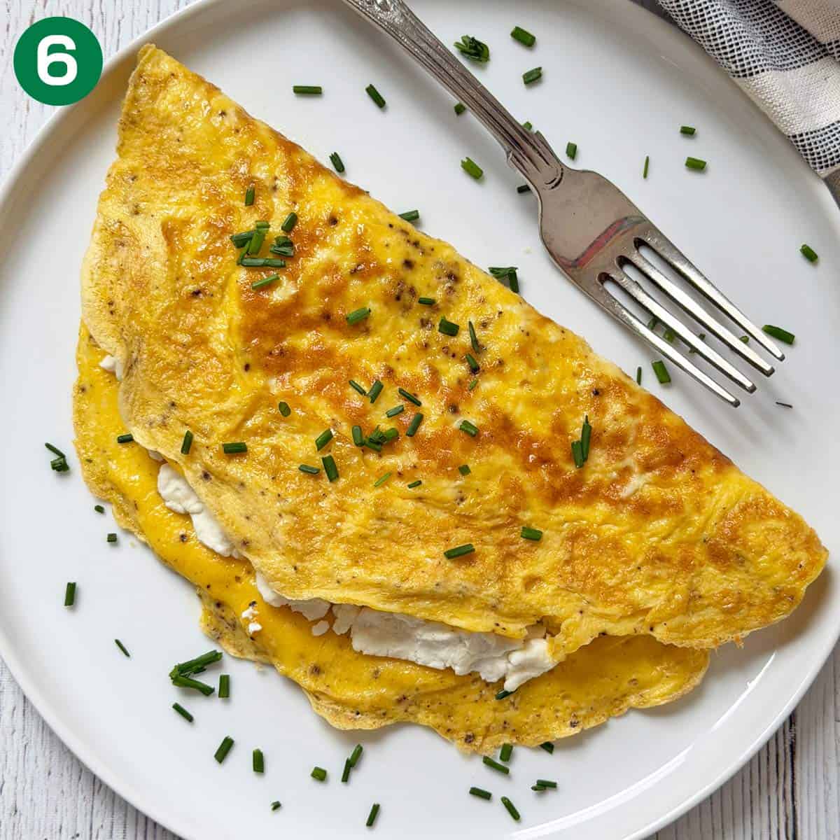 The omelette is served.